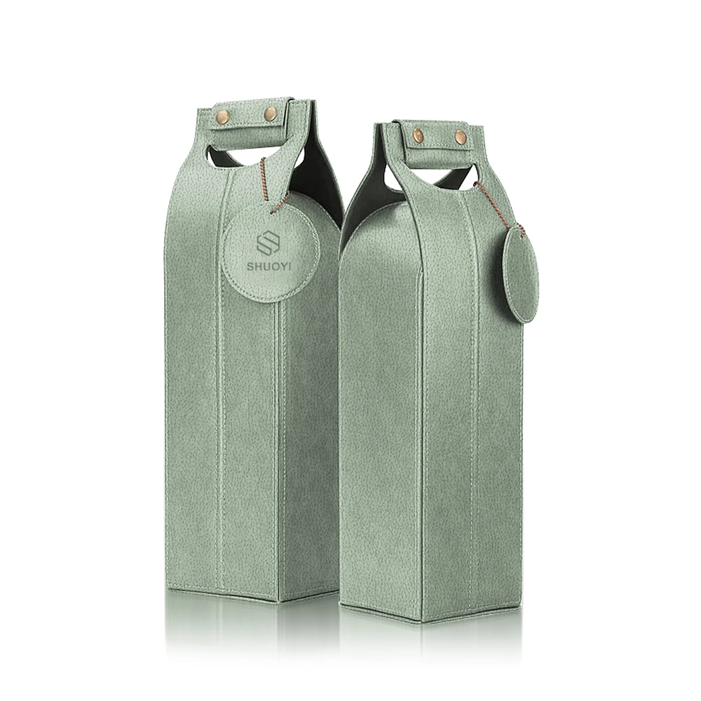 Custom size wholesale leather good quality new style PU packaging wine gift box