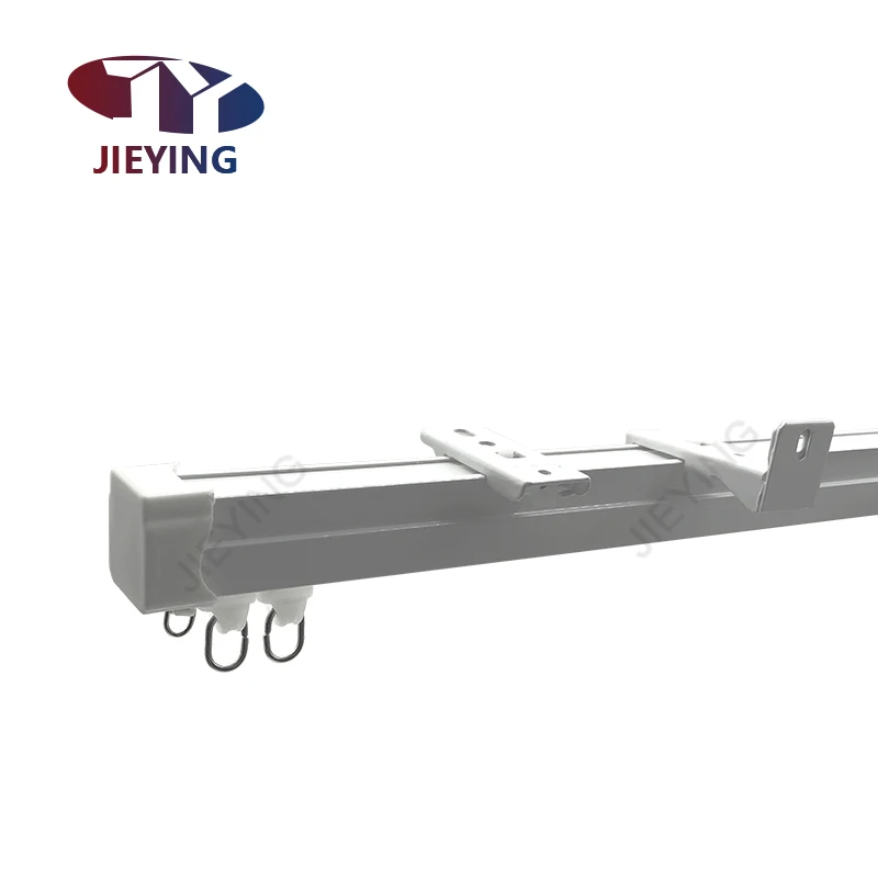 Jieying Flexible Heavy Square Jumbo Track Wave Pleat Curtain Rail Track with Wave Tape Accessories