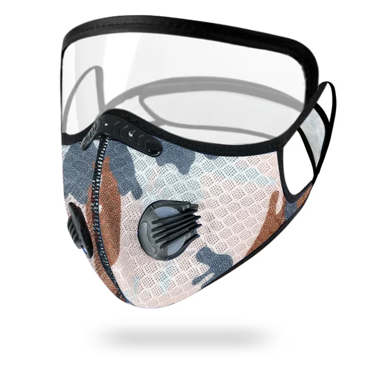 Facemask with Protective Shield Fashion Outdoor Cycling Masks and Eye Shield Sports Face Mask
