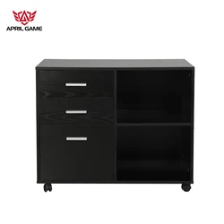 GUYOU GD-37 Mobile Filing Cabinet 3 Drawers Removable Office Document Storage Cabinet Black