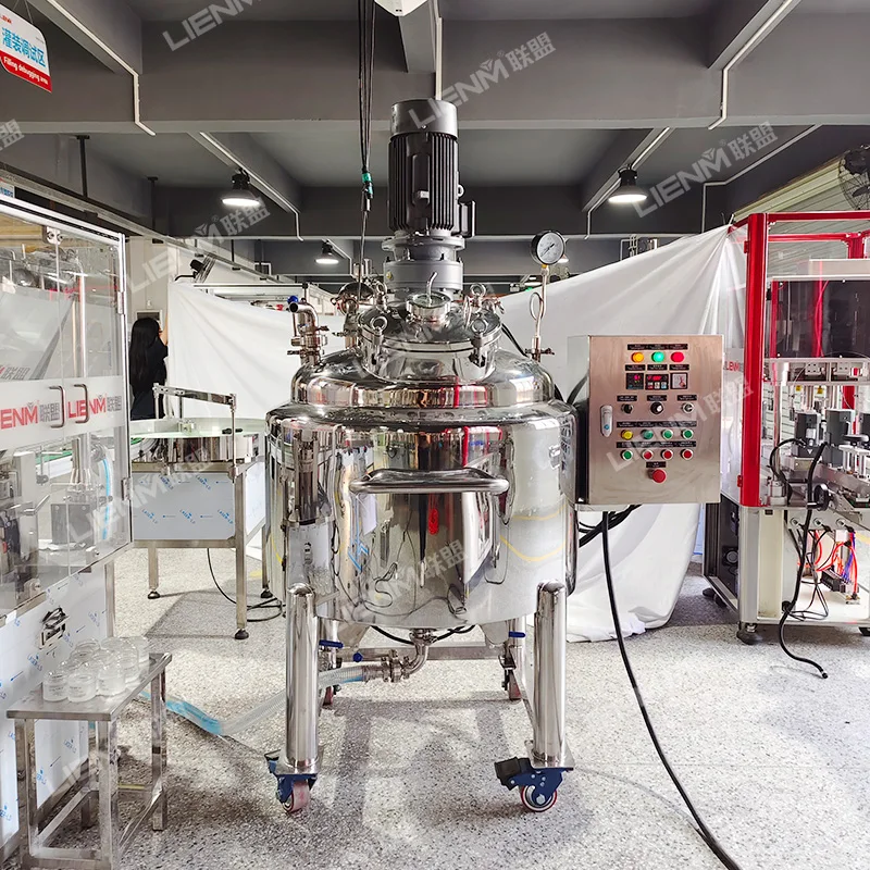 Factory Mixing Equipment Mixing Tank with Agitator Detergent Making Machine Double Jacket Stainless Steel Shampoo Mixer 0-80 R/M