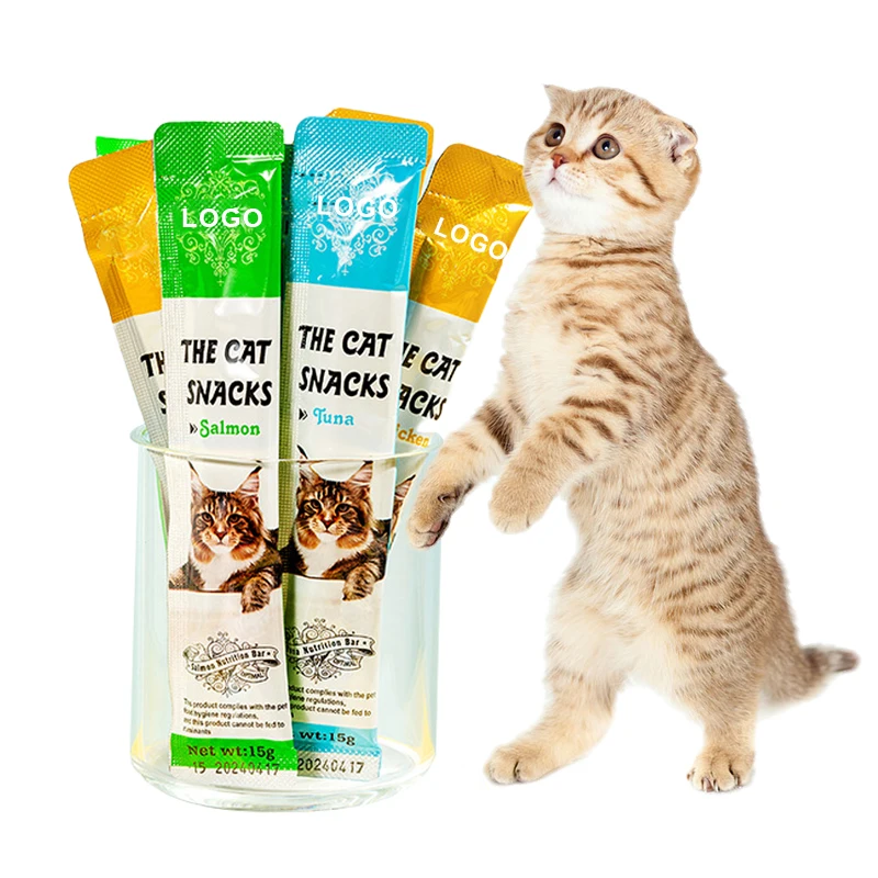 Factory Direct Sales Chicken Salmon Tuna Nutrition Meat Sauce Snack Cat Strips