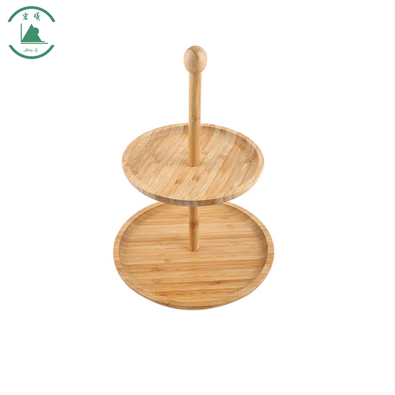 Hongshun Factory Direct Wood 3 Tier Cupcake Stand and Serving Tray for Donuts and Desserts Buffet Display  Serving Platter