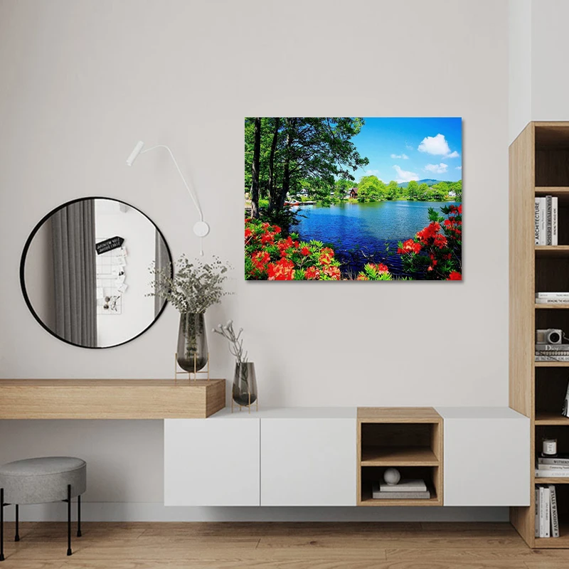 High quality oil painting by number kit on canvas wall art diy paint by numbers for adults