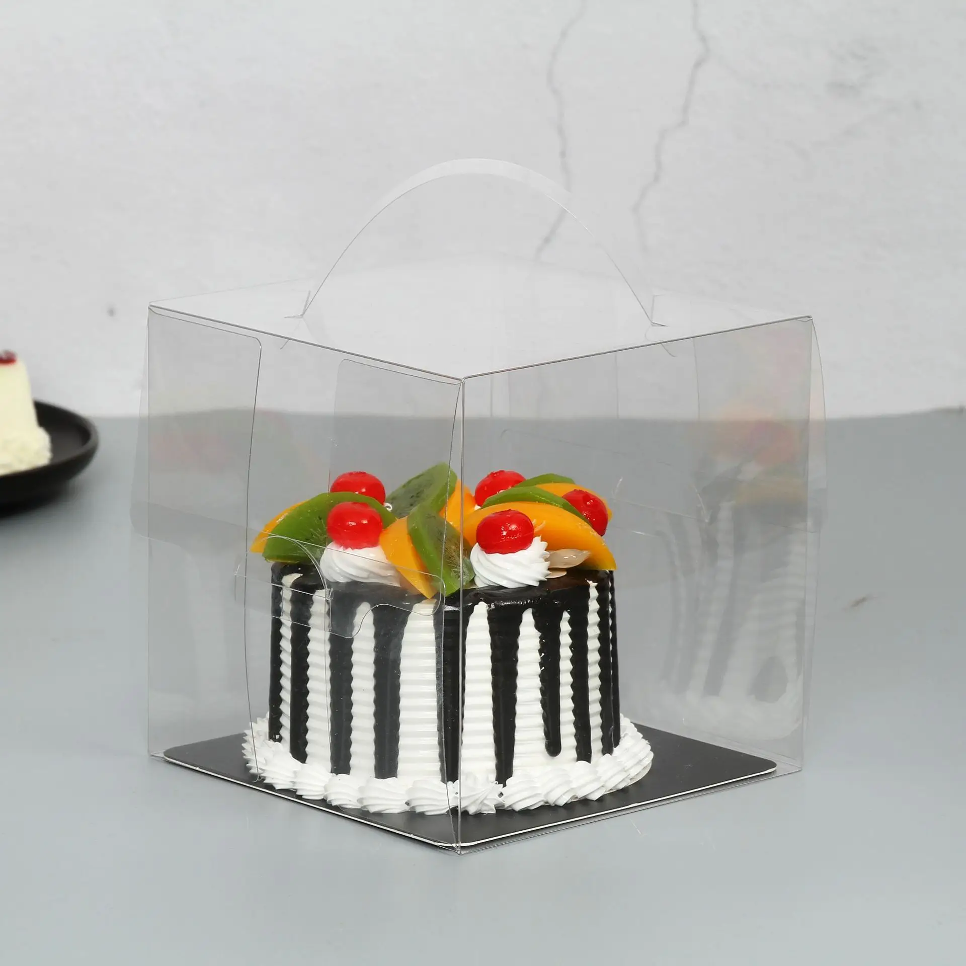 vinyl Cupcake musse pet Boxes With Handle Sweet Treat Box