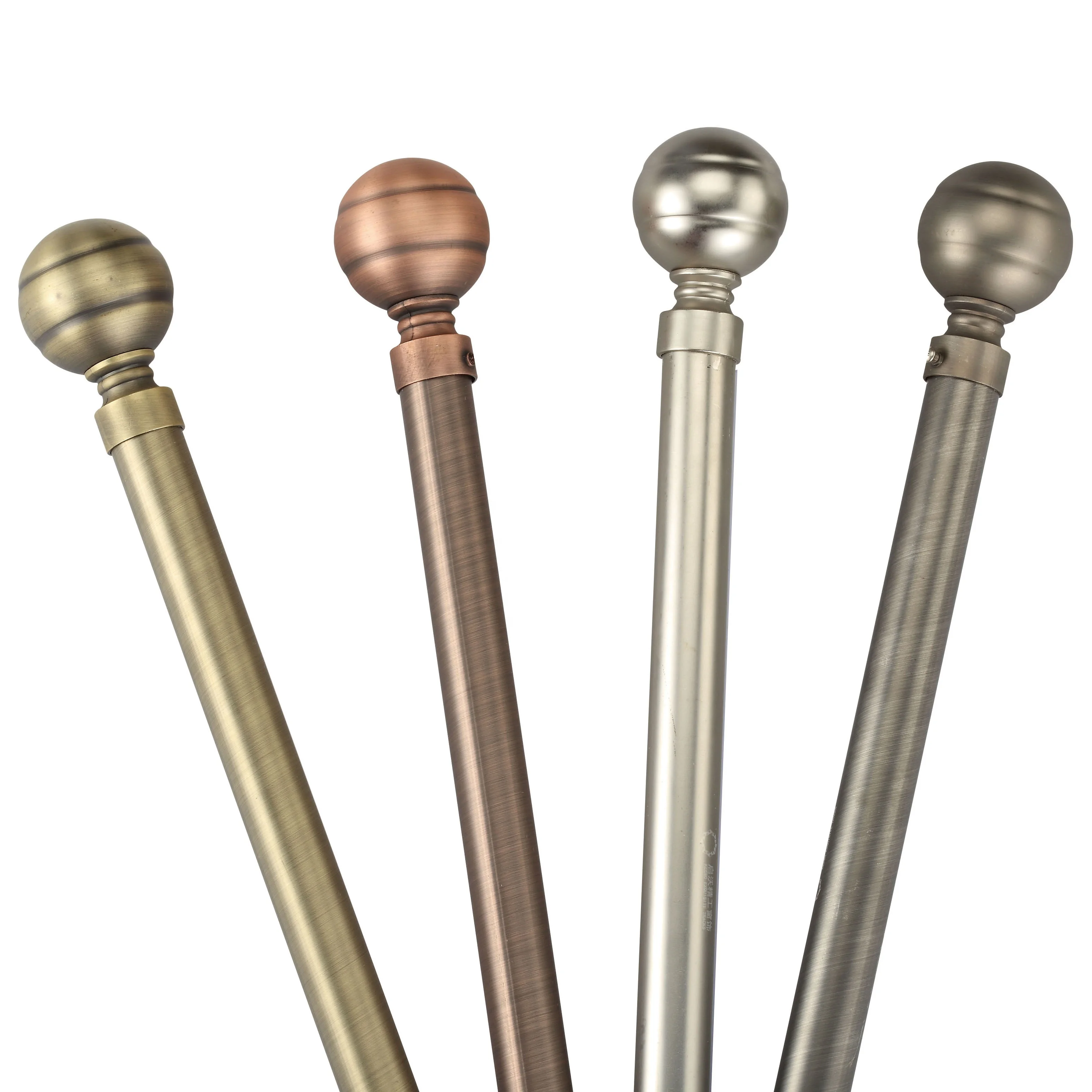 Keewo Window Stainless Premium Drum Electroplating bronze curtain rod set for home decoration