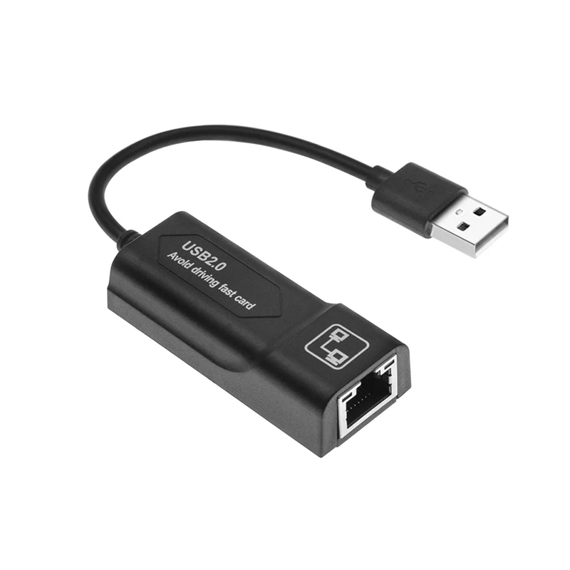 Doonjiey hot sell black USB 2.0 to 10/100 Network RJ45 LAN Wired Adapter Compatible for Windows Chromebook usb to ethernet lan