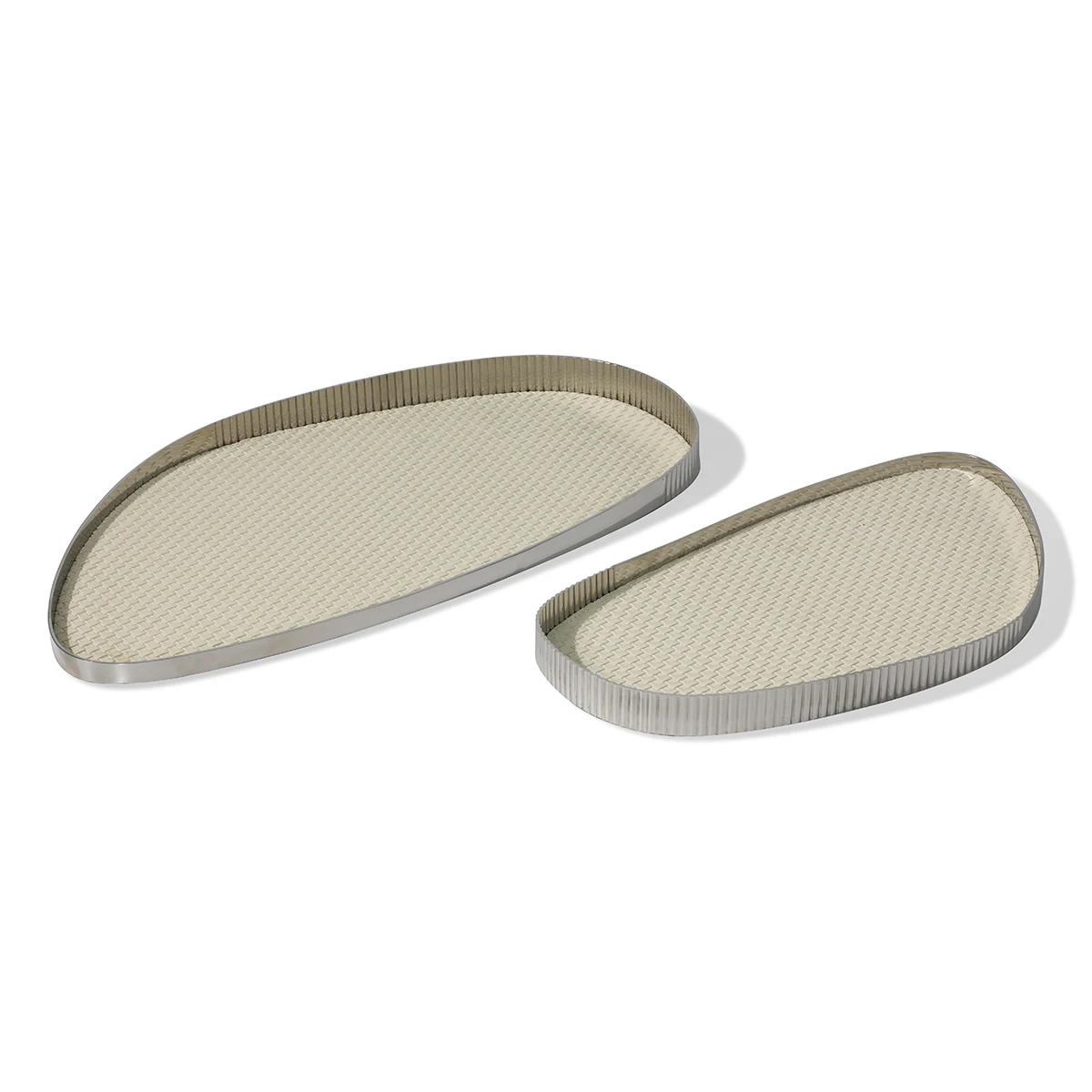 Modern Nordic Silver Luxury Irregular Creative Decorative Tray Serving Steel Tray For Home Decor Wedding Decor Hotel Serving