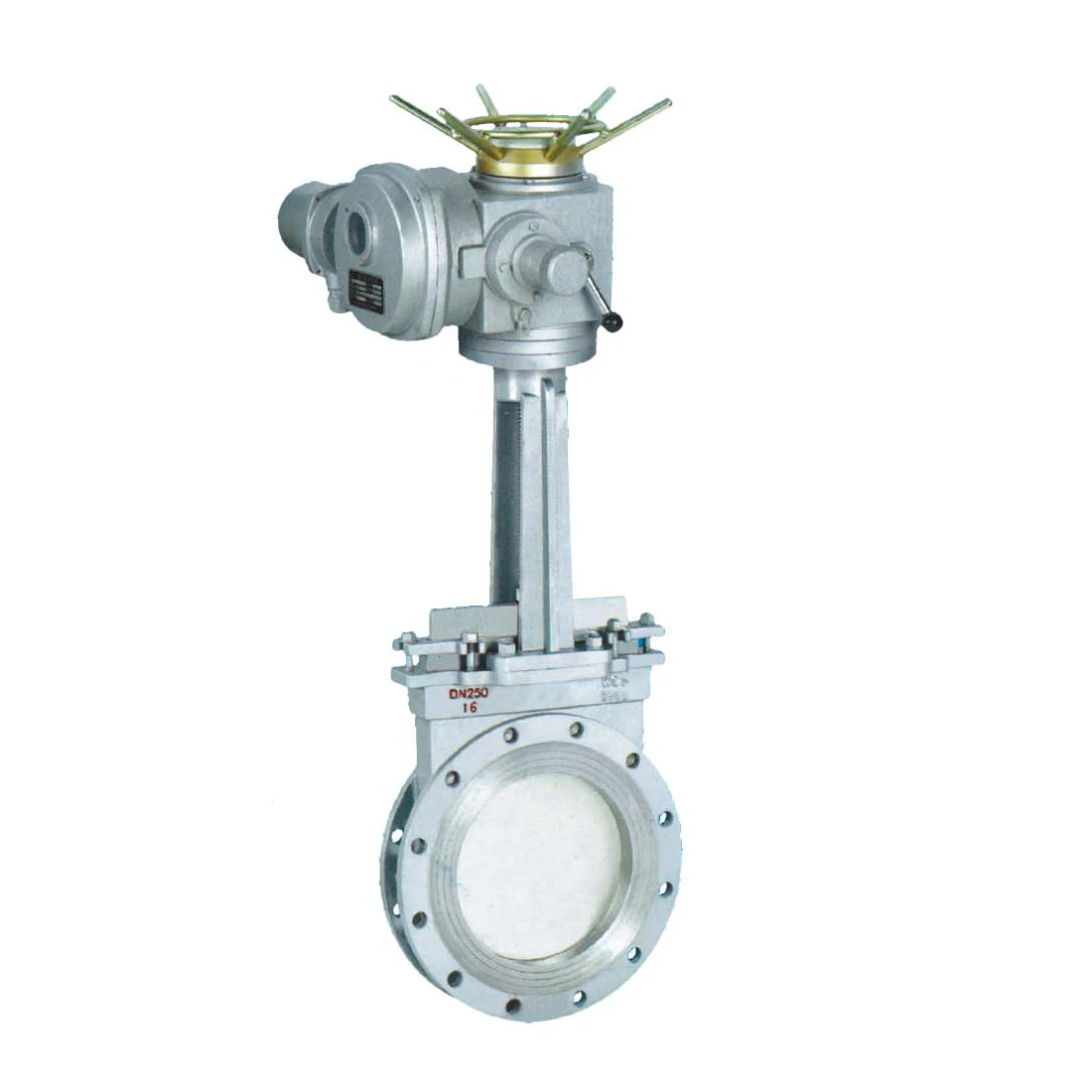 stainless steel/carbon steel electric actuator operated DN200 knife gate valve for paper-making water treatment