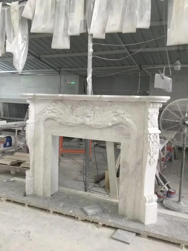  Authenticated Cheap white Marble Fireplace Mantel marble french style estate fireplace mantel