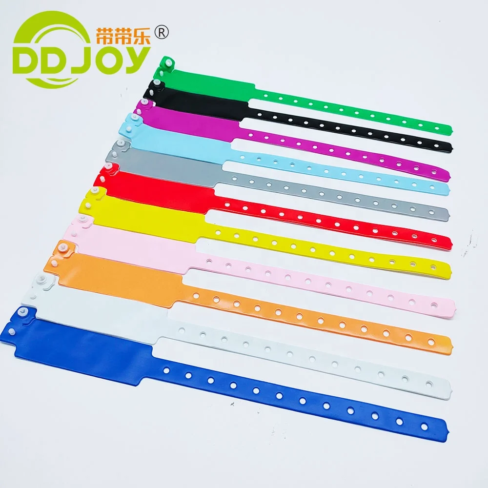 Cheap Custom Waterproof Admission Vinyl ID Bracelet Plastic Disposable Wristband Hotel pvc