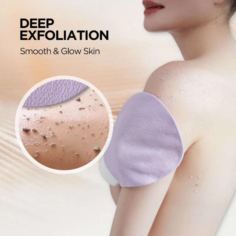 Exfoliating Gloves Body Scrub Dead Skin Scrubbing Remover Cleansing Gloves for Bath Shower Spa