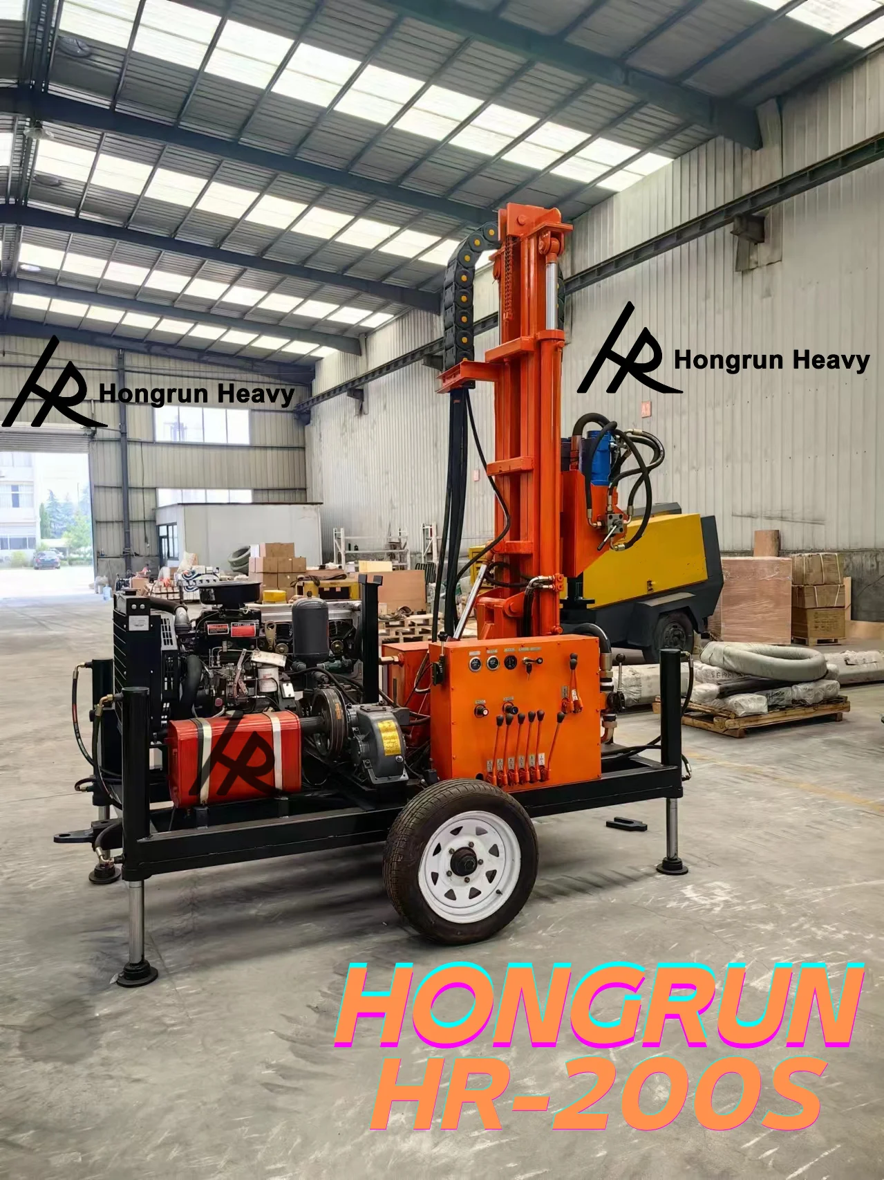 Diesel hydraulic drilling rig 200m rock drilling rig Large diameter water well drilling rig