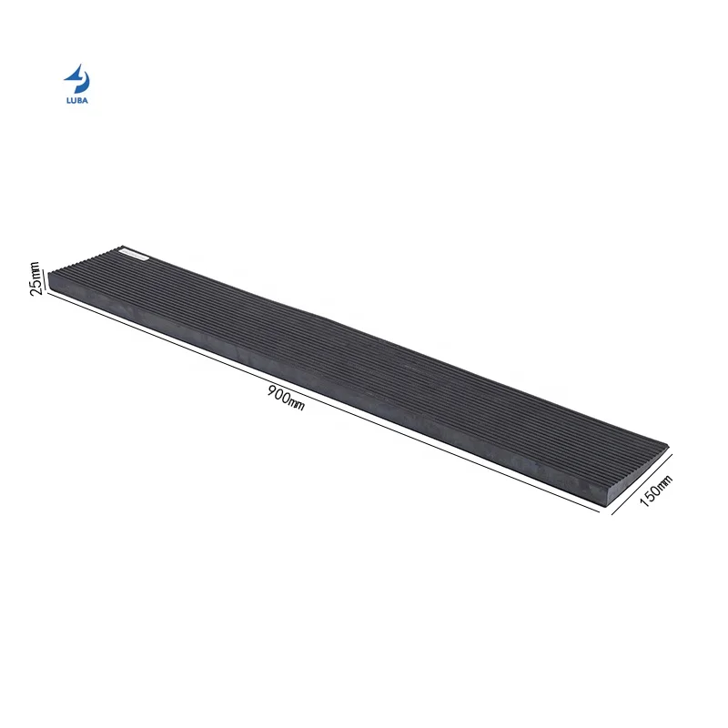 Cheap Price 25*150*900mm Rubber Road Ramp Car Driveway Curb Ramp For Rolled Edge Kerb