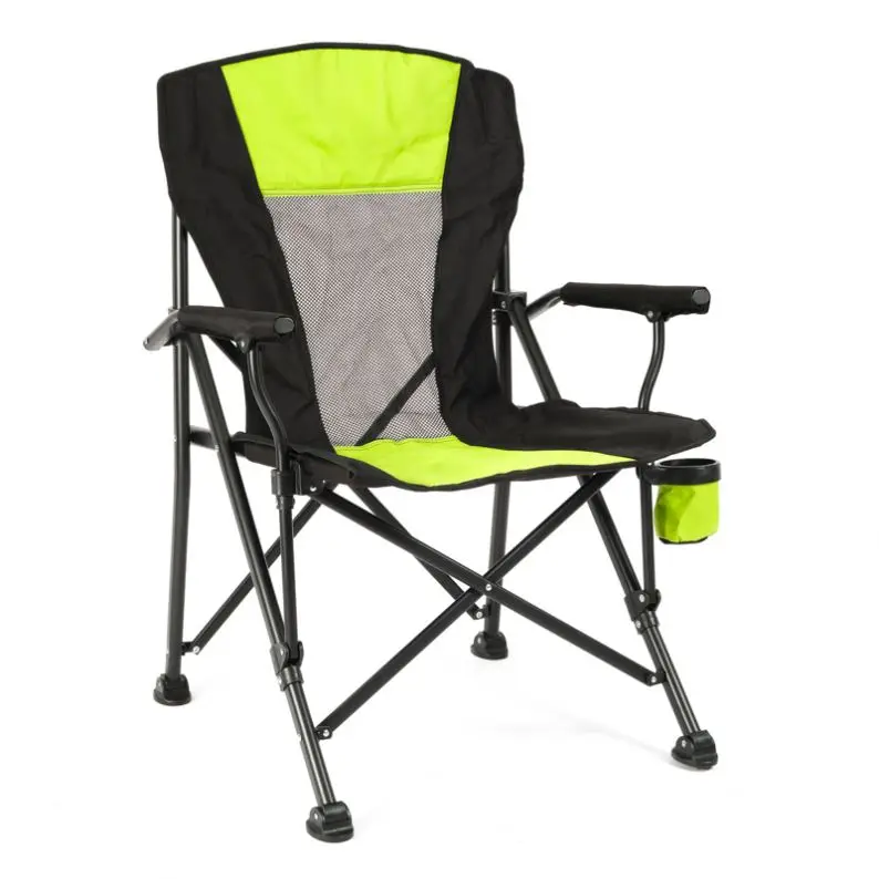 Manufacturing Vendor Hitree Outdoor Camping Chairs with Cup Holder Cooler Bag Folding Camping Outdoor Chair Lawn