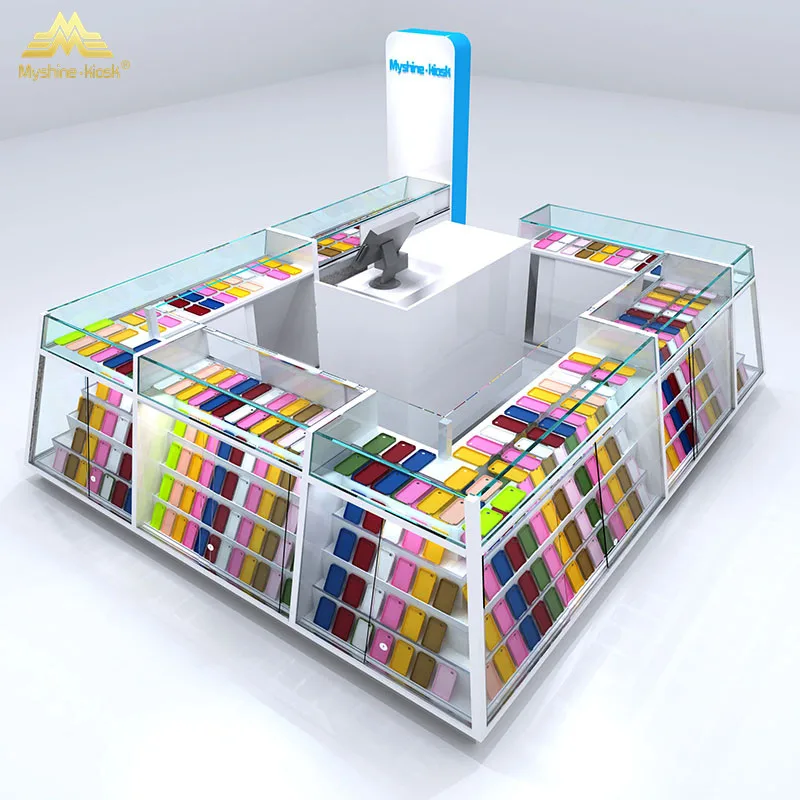 Wooden Cell Phone Store Design Mobile Phone Shop Display Showcase Furniture