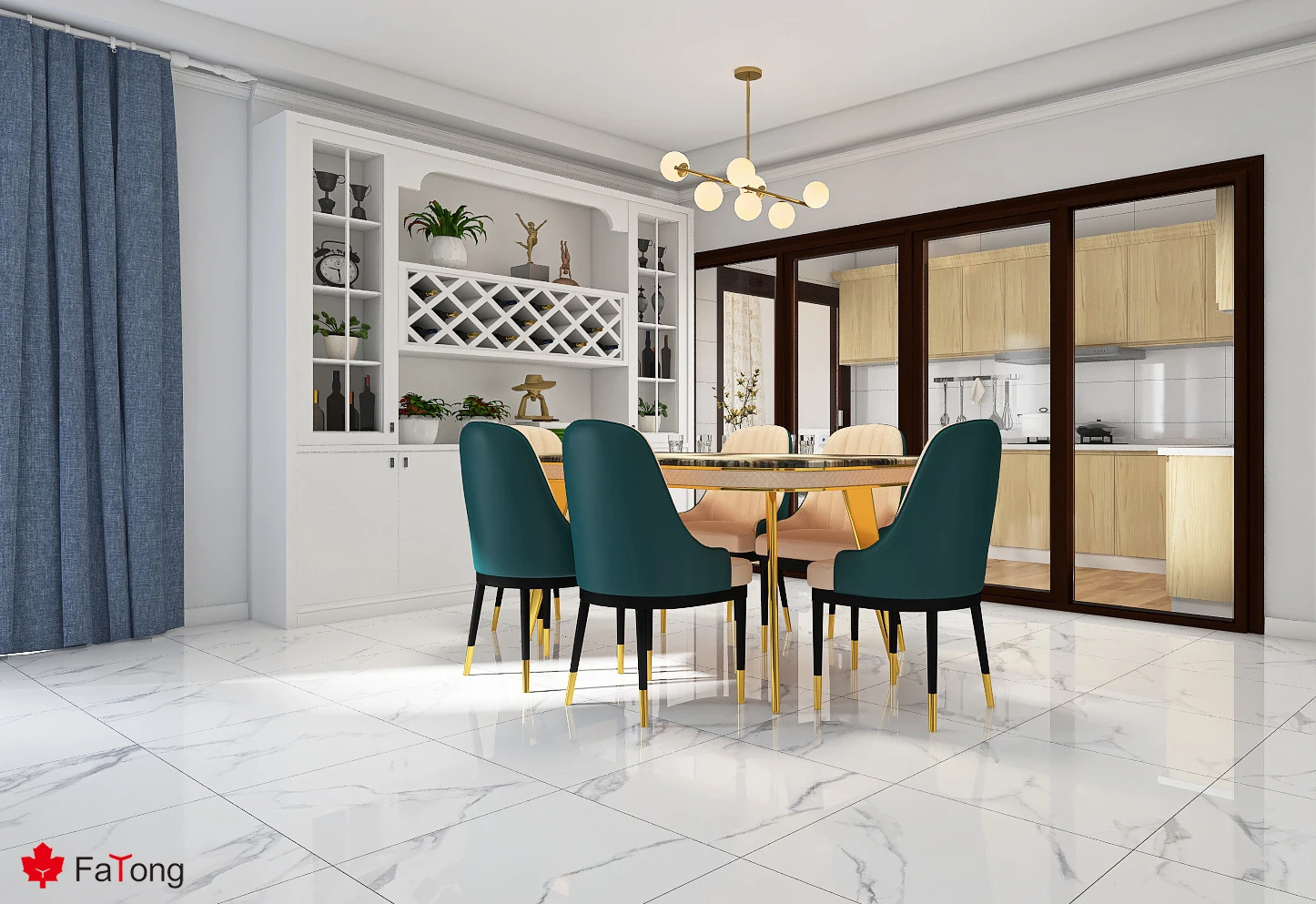 Foshan Fatong Calacatta Porcelain Floor Tile White Marble Look Ceramic 600X600mm Tiles For Living Room