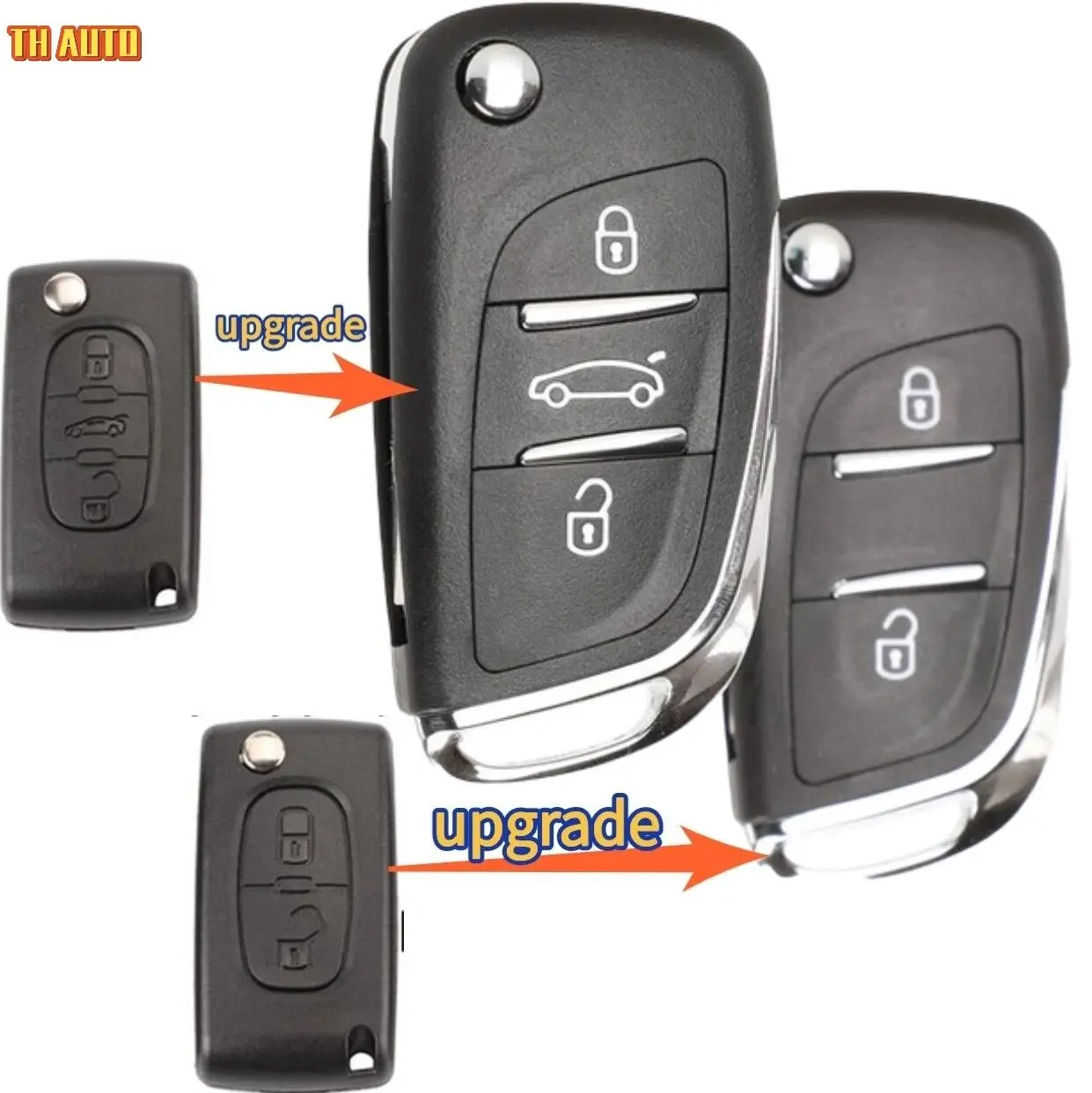 
CE0523 Modified Flip Key Shell For Citroen C2 C4 C5 Berlingo Xsara Picasso Peugeot 306 407 807 Partner VA2/HU83 2/3BTN 