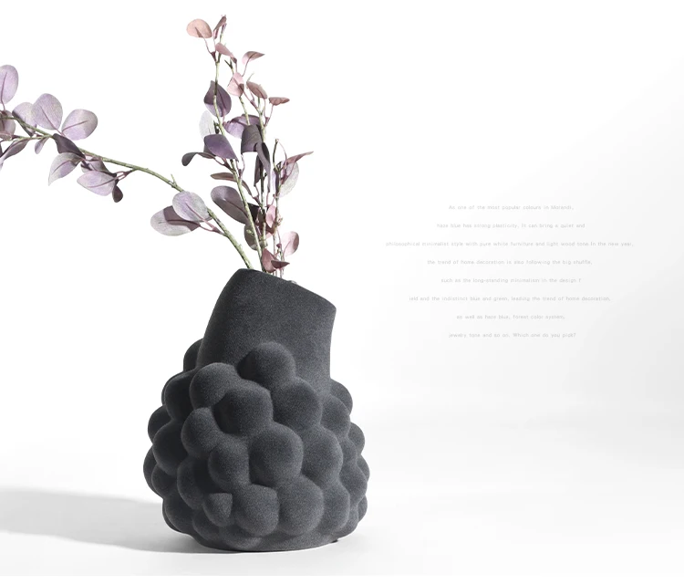 Black resin vase flower vase modern vase for home decoration