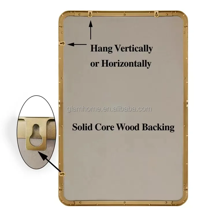 Modern decor mirror home decorative items for living room salon makeup metal frame bathroom vanity mirror