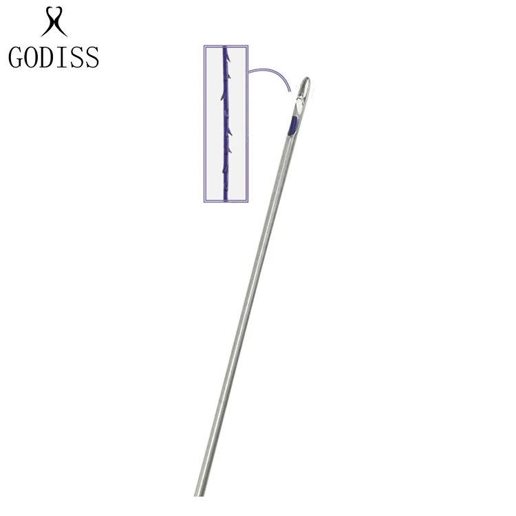 GODISS distributors wanted pdo thread lift absorbable cosmetic thread lifting needle sharp 4D cog pdo thread barb 23g 90mm