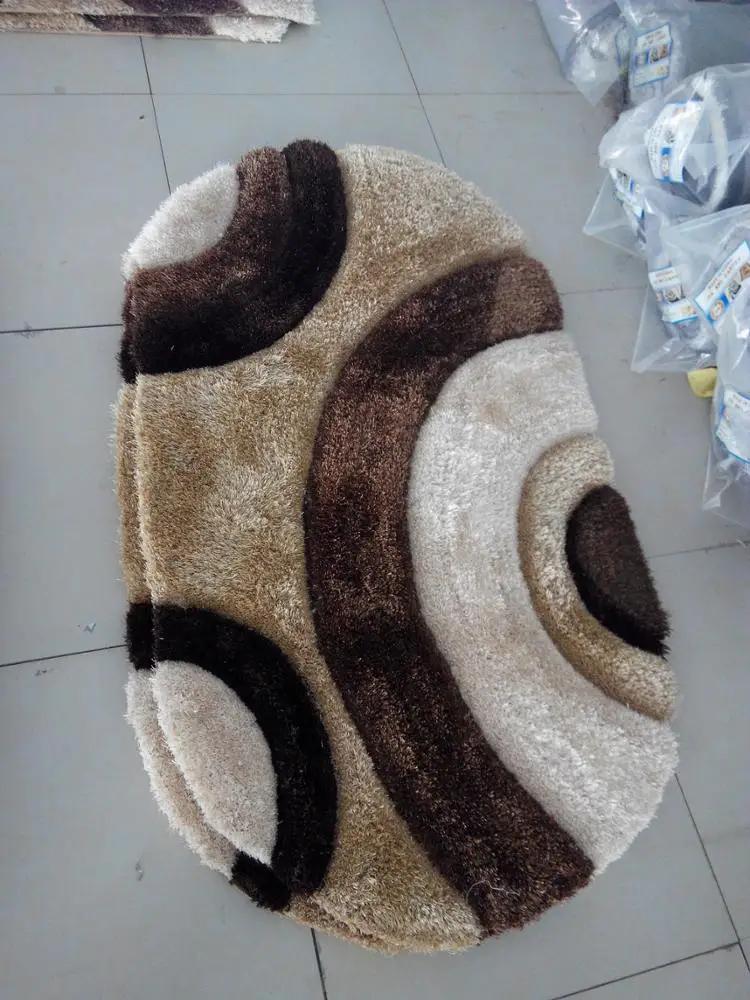 oval wave pattern tufting polyester 3D shaggy tapis alfombra carpets