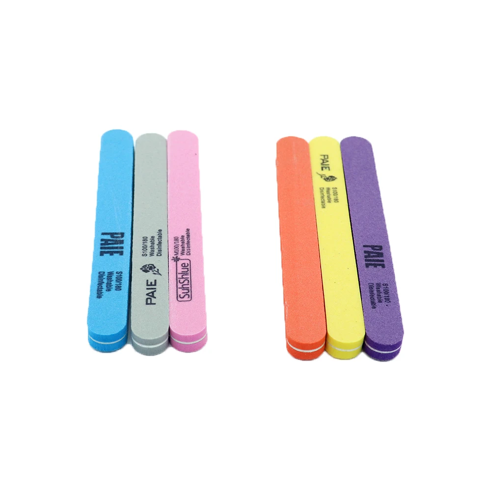 Round straight sponge rubbing strip high elasticity double-sided thick and thin nail file sanding strip manicure polishing file