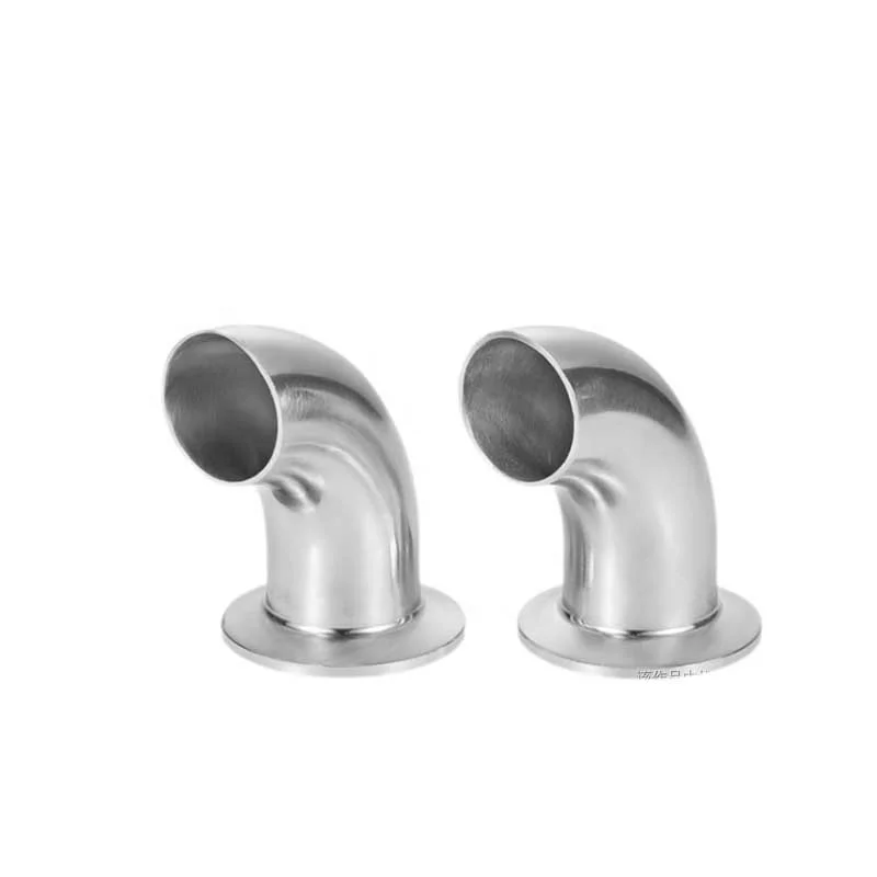 19mm-325mm Pipe OD Butt Weld SS304 316L Sanitary Stainless Steel Single Side Chuck Type Quick Fit 90 Degree Elbow