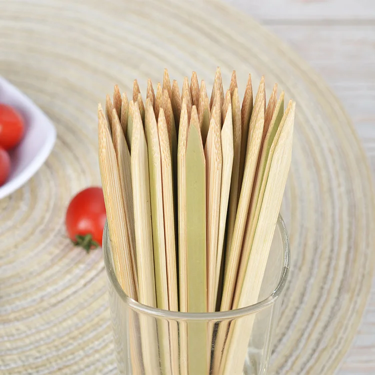 Manufacturer Price Biodegradable Brazilian Kebab Barbecue Bamboo Stick Flat Skewer