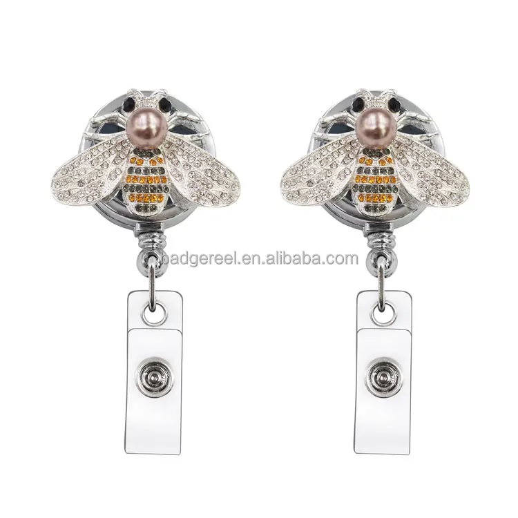 Лидер продаж выдвижной значок специальный высококачественный пчелиный процесс ручной работы со стразами yoyo бейдж катушка