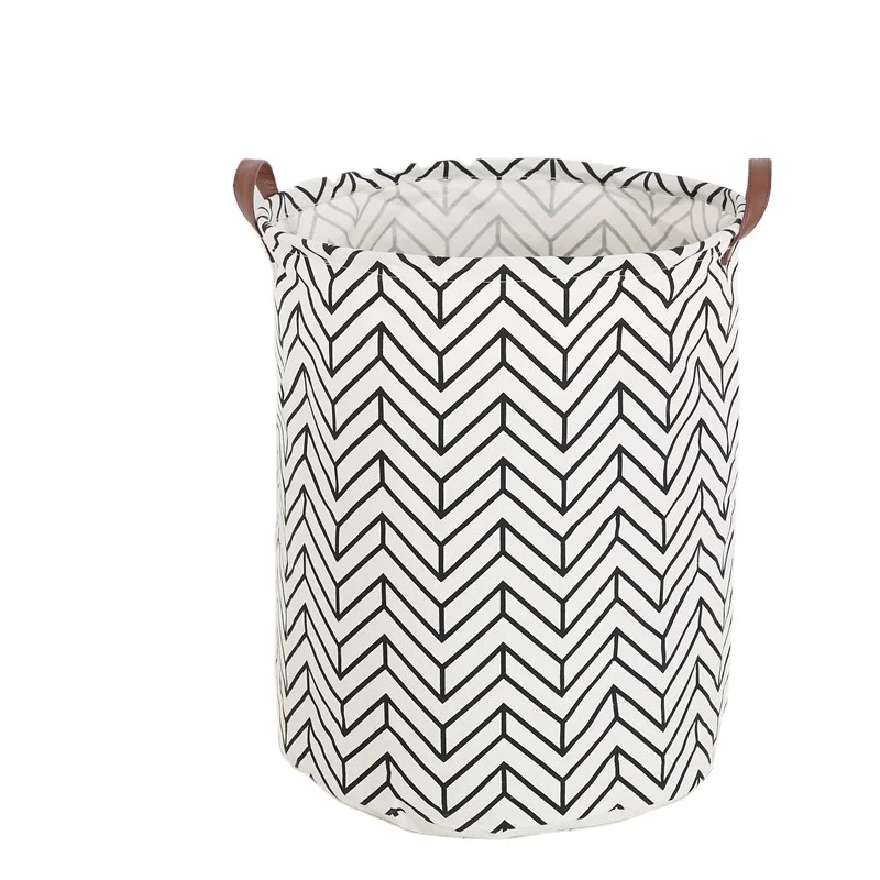 Amazon hot sale large capacity sturdy convenient canvas laundry bag with PU handle