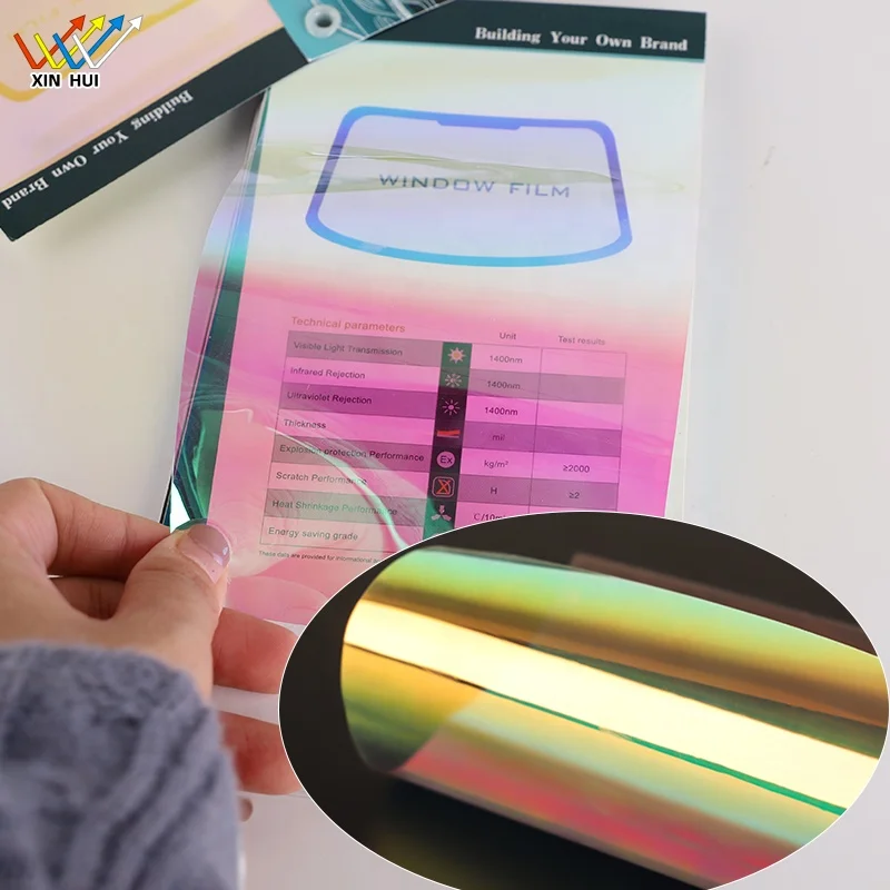 1.38x30M 2Mil PET Material Rainbow Colors Smart Safety Mall Hotel Office Building Decoration Glass Window Tinted Film