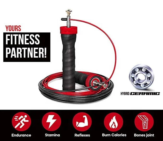 
Hybrid Ceramic Bearings speed jump rope home workout jump rope speed skipping rope 