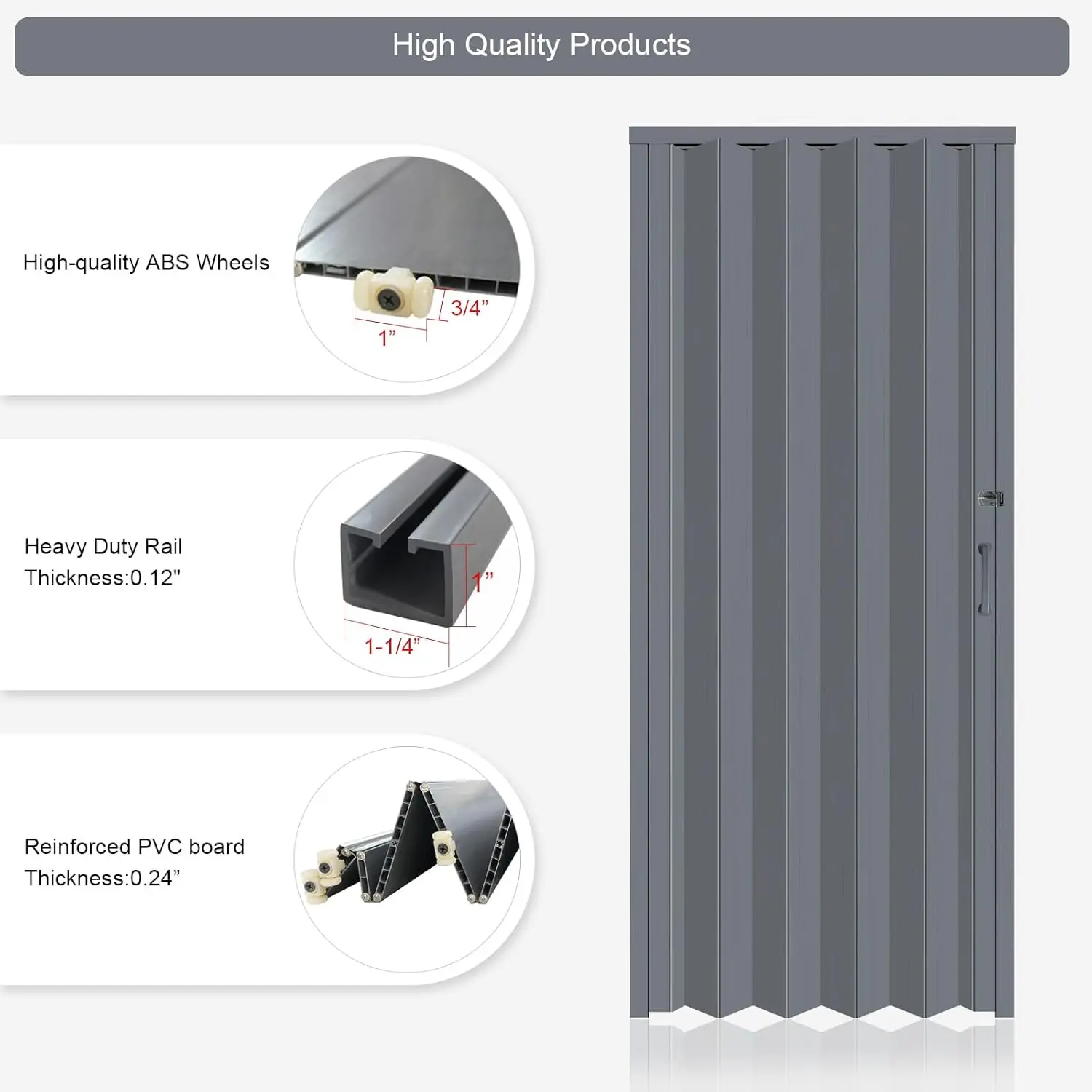 Hot Selling PVC Plastic Door Simple Design Plastic Door Customized Folding Gate