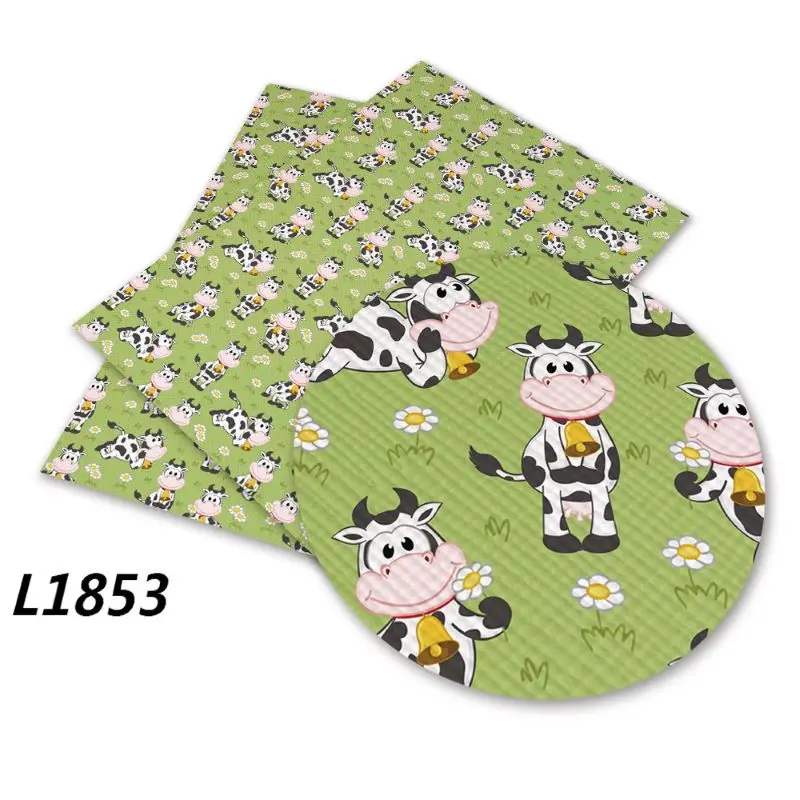 136 cm *30 cm Professional custom Cow Printed Synthetic Faux Leather Sheets Fabric for lady handbags