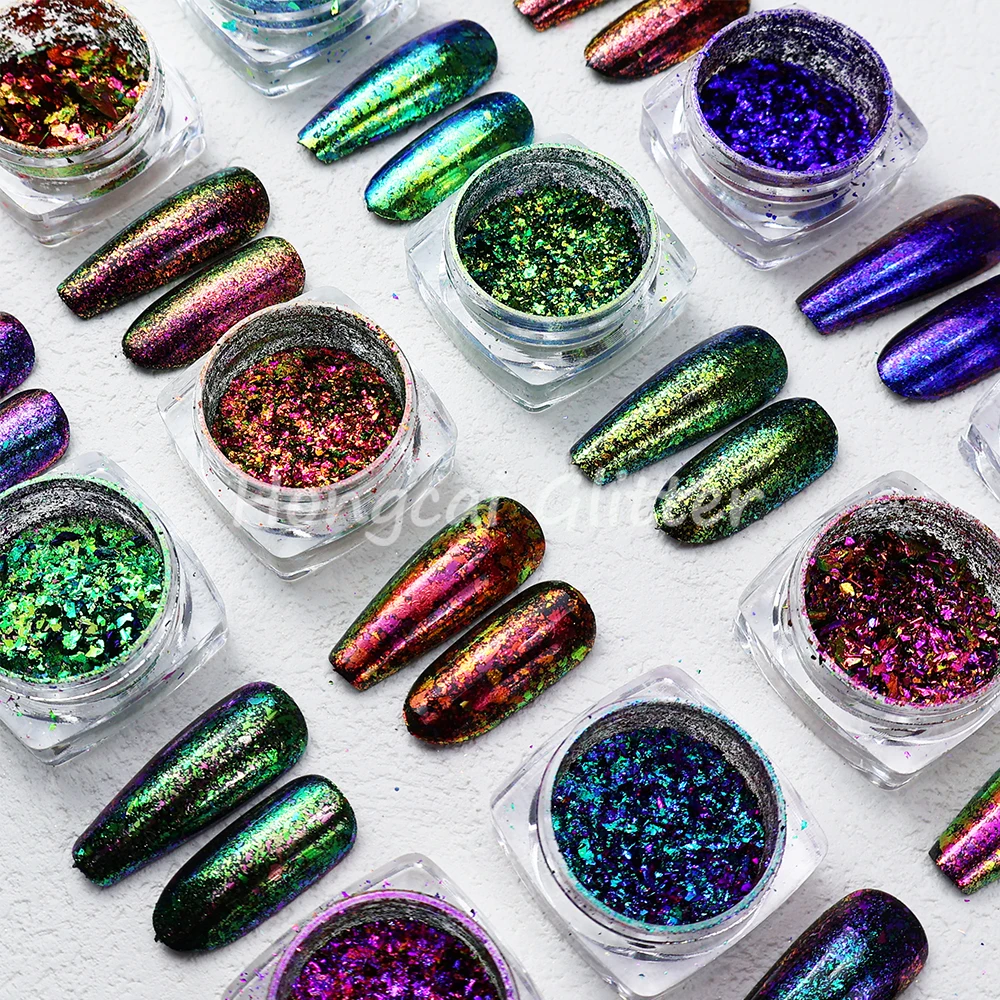 Multichrome chameleon Flakes Bulk mica powder Nail Christmas Pigment Chrome Flakes