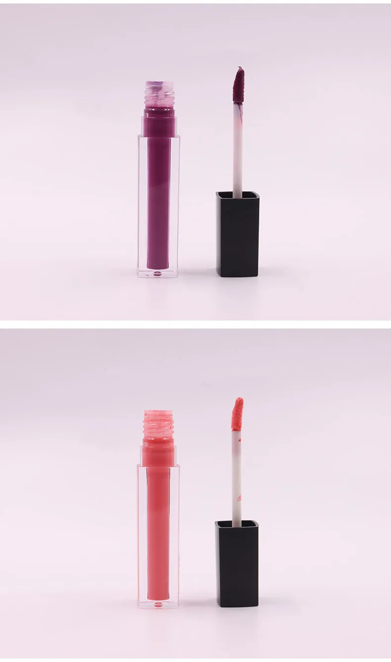 Wholesale custom logo lip beauty luxury purple color red nude cruelty free liquid lipstick