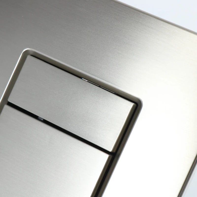 China Manufacturer Wall Mounted ABS Plastic Dual Flush Plate Push Panel Button Brushed Nickle Flush Plate