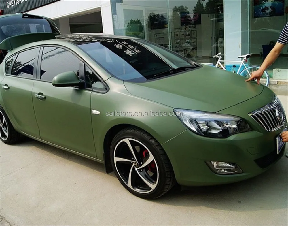 Matte Military Green Vinyl Car Wrap Bubble Free For Car Wrapping