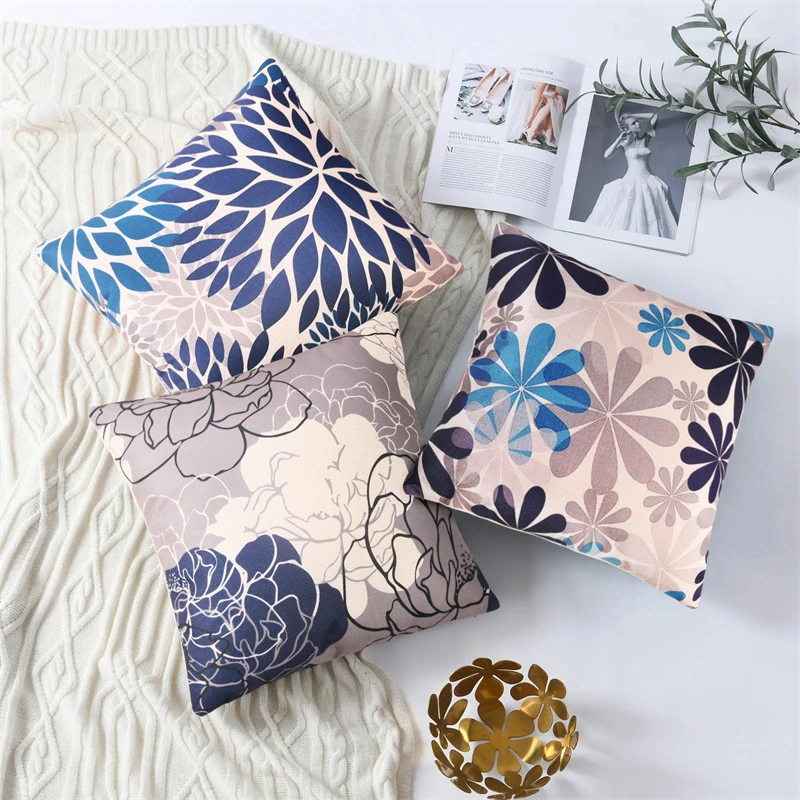 Custom Fashion Geometric Printed Waterproof Cushion Cover Outdoor Decorative Patio Waterproof Pillowcase Throw Pillow Covers