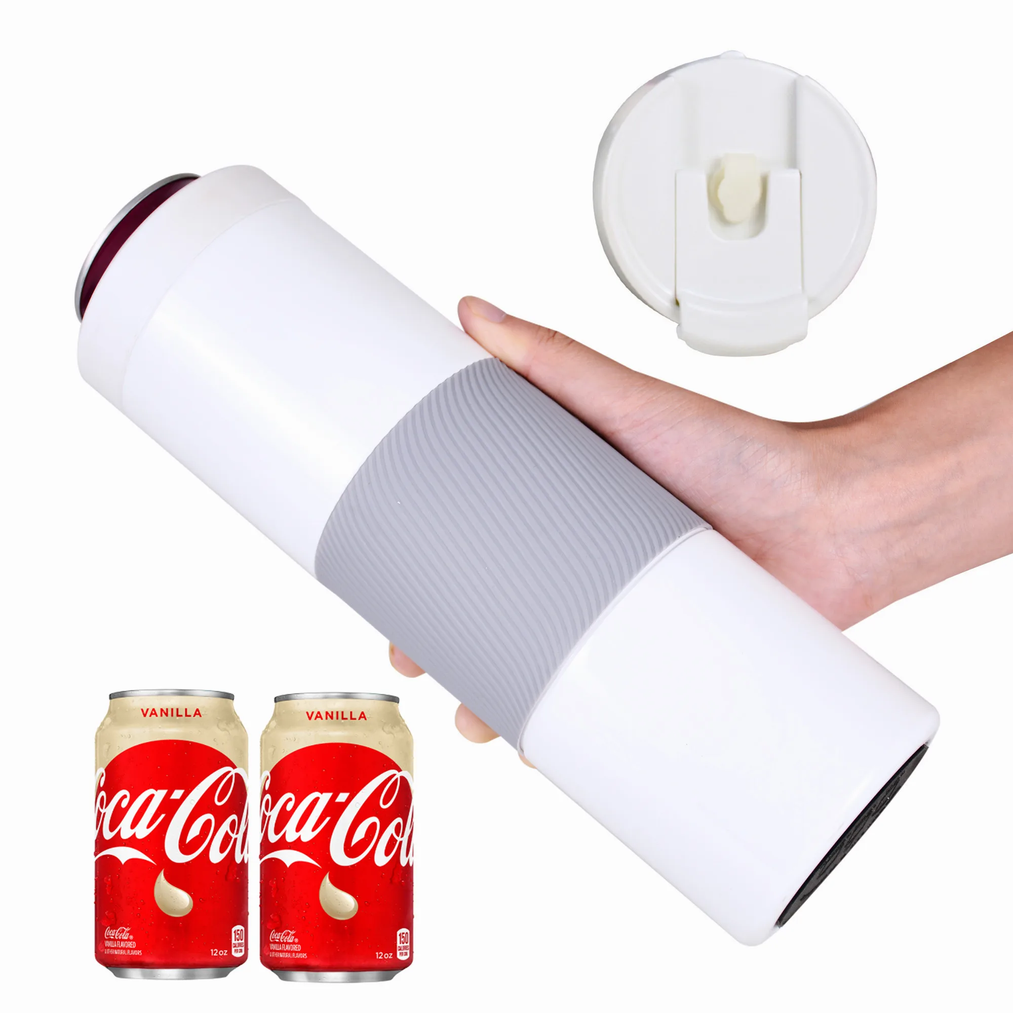 Новинка, оптовая продажа Металическая цепочка из нержавеющей стали с вакуумной изоляцией с двойными стенками Универсальный 12oz может охладитель, держатель для напитков, изолятор