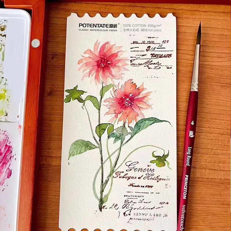 POTENTATE 032881 20Sheets 300g Watercolor Paper Fine Lines Stamp Postcard Ticket Stub Paper Painting Art Supplies