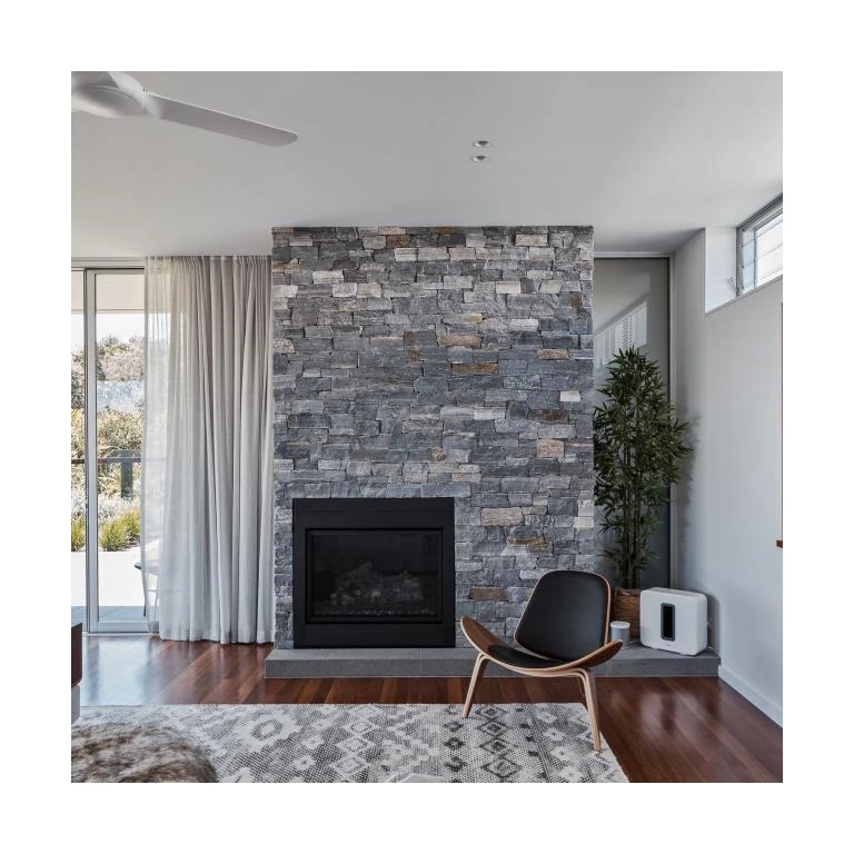 SHIHUI Blue Quartzite Loose Strip Form Natural Dry Stack Stone Veneer Panels Wall Cladding Stone For Indoor and Outdoor Wall