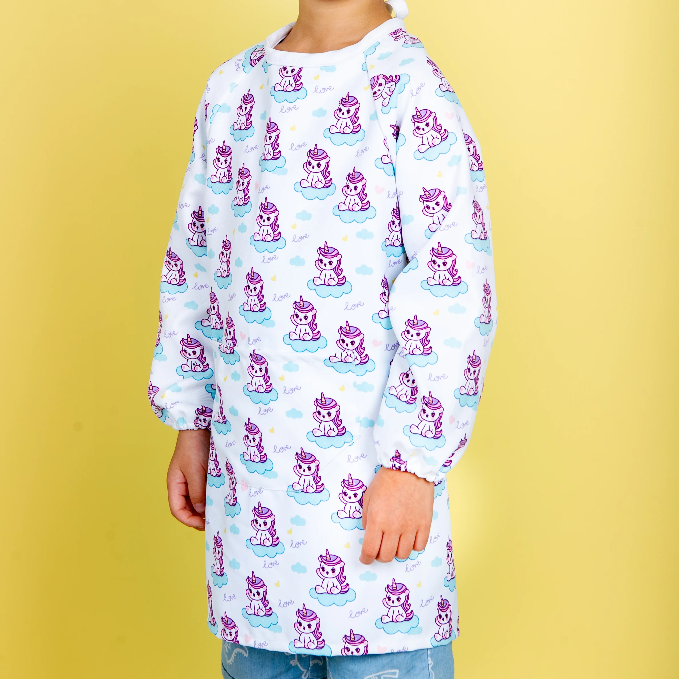 KEFEI Custom OEM Children Apron 100% Polyester Skin-friendly Material 100% Waterproof Polyester Painting Apron For kids