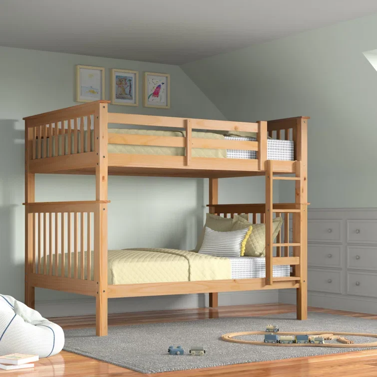 Durable Kindergarten Wooden Children Kids Double Deck Bed Bunk Bed for sale