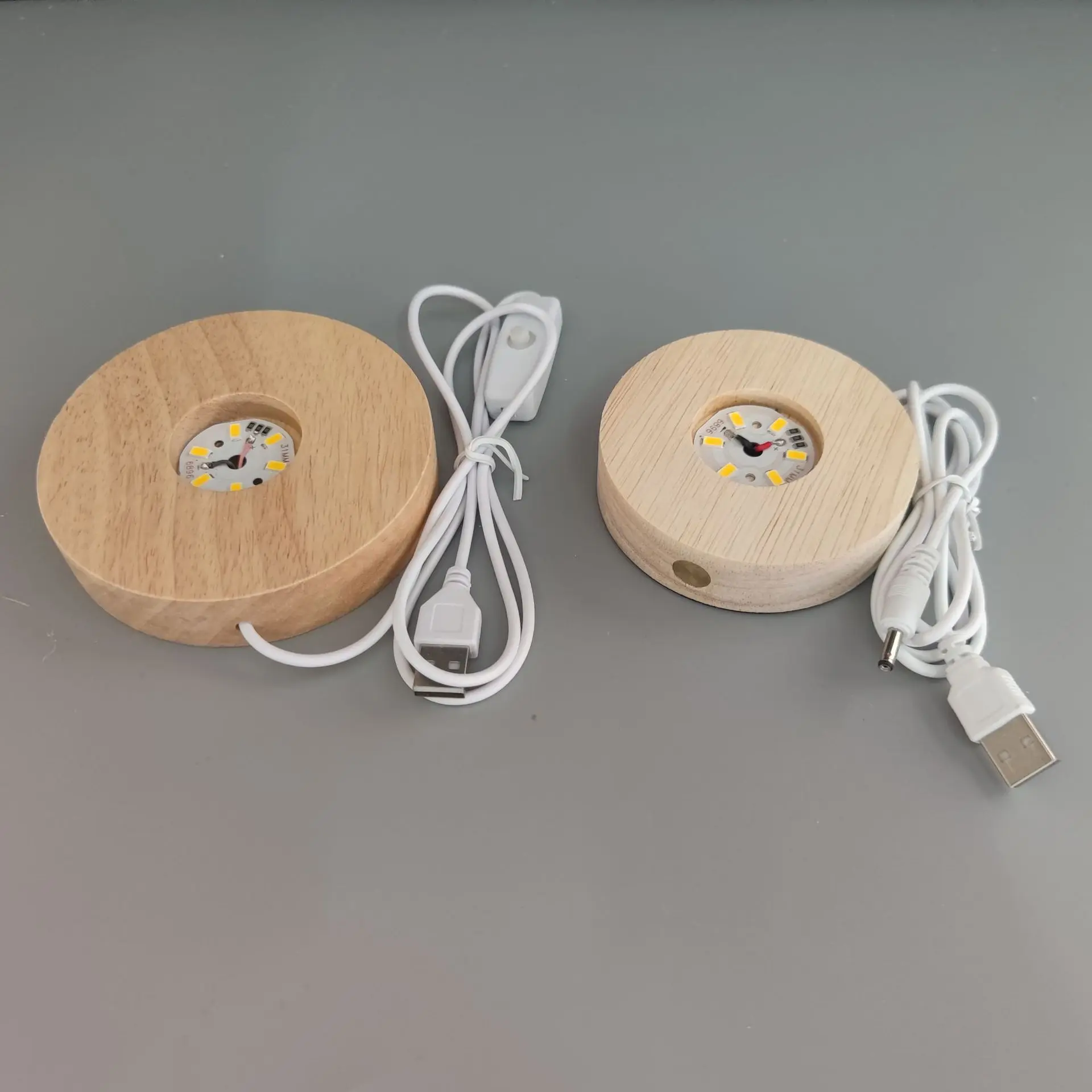 OEM USB Cable Touch switch Led Wood base Remote Control ABS Night Lamp acrylic wooden base lamp led 3d night light base