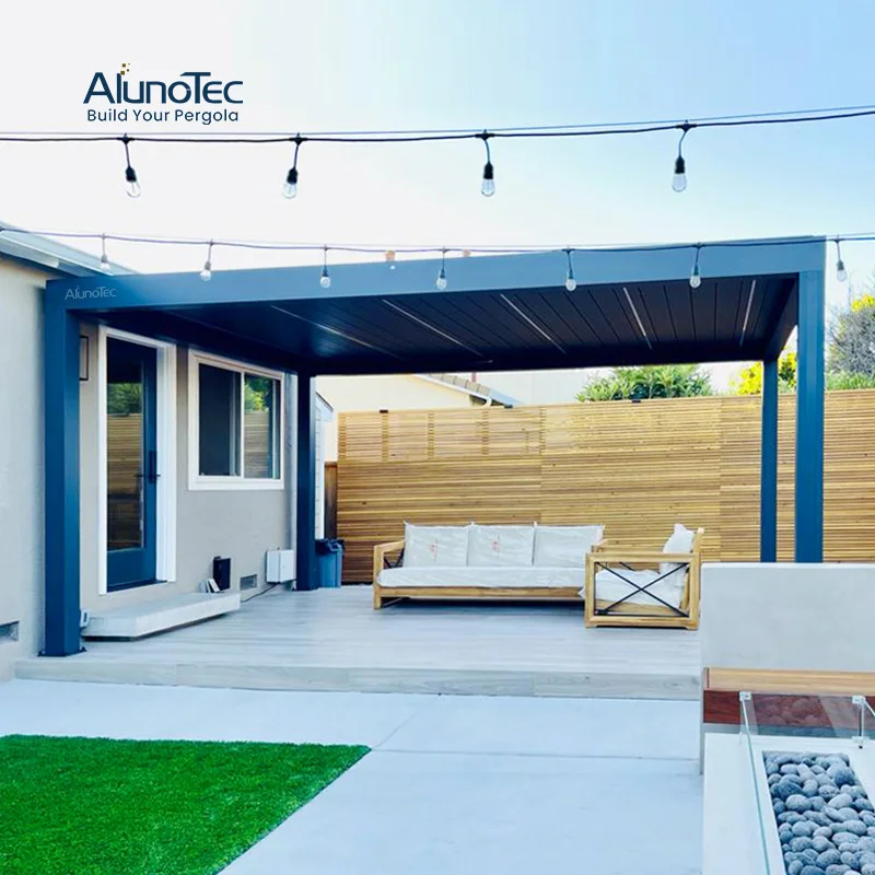 Electric Waterproof Aluminium Pavilion For Garden Pergolas and Gazebos Outdoor Pergola