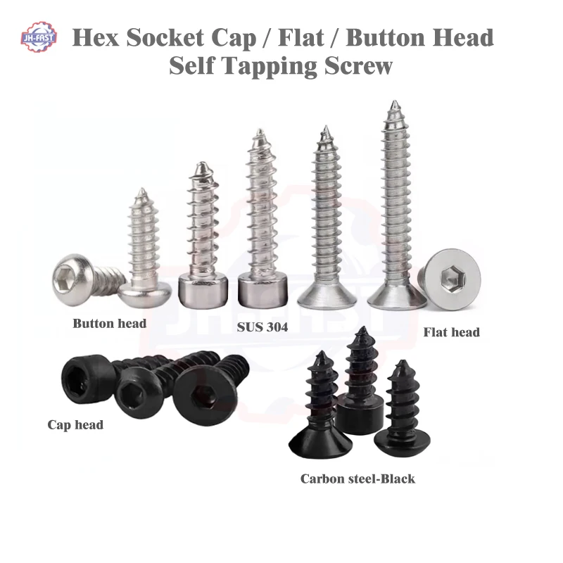 Custom black screw hex torx cross flat truss pan head self-tapping self tapping screw stainless steel for plastic wood screws