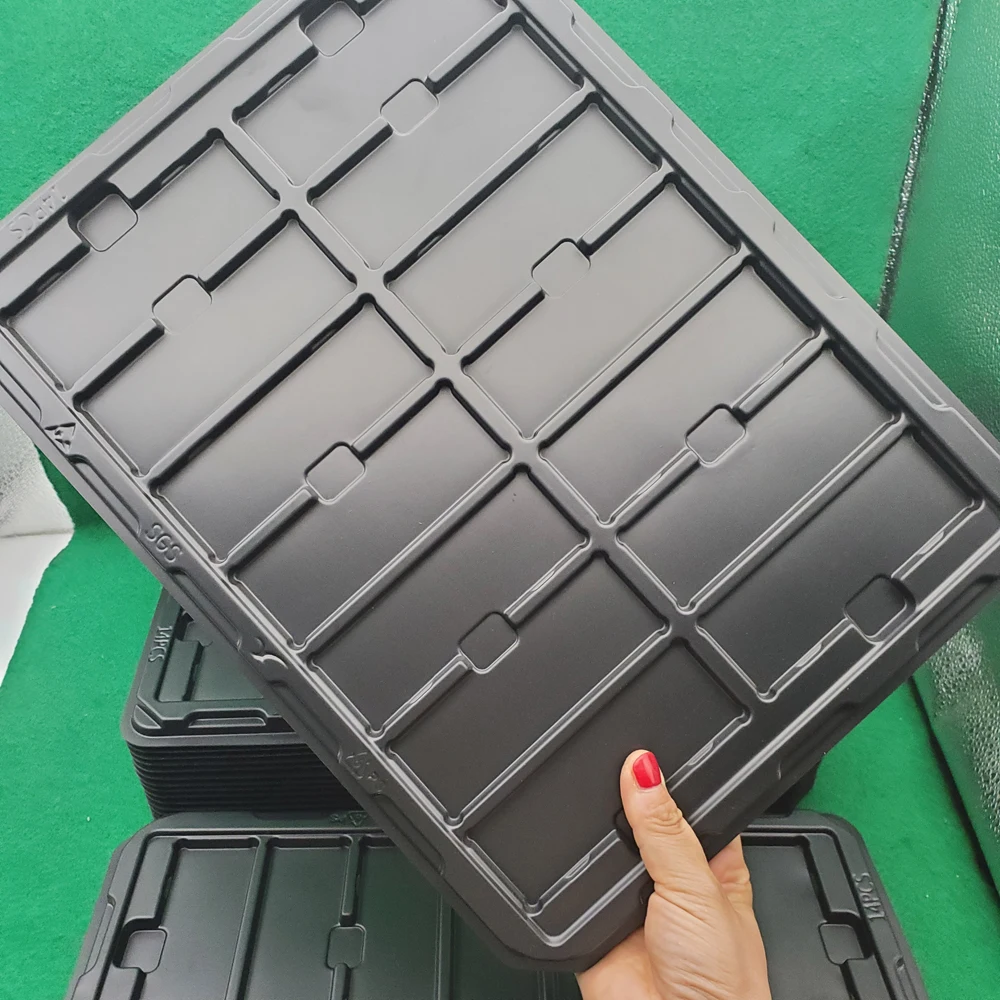 100% Recycling ESD antistatic reel plastic tray Storage Conductive Tray ESD Blister plastic tray for industrial storage