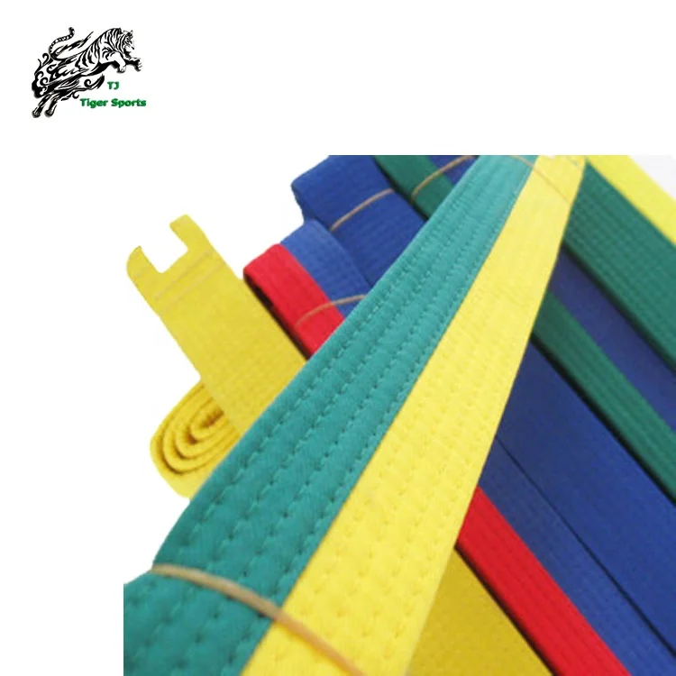 China manufacturer wholesale OEM custom made logo taekwondo belt cotton fabric martial arts belt for taekwondo